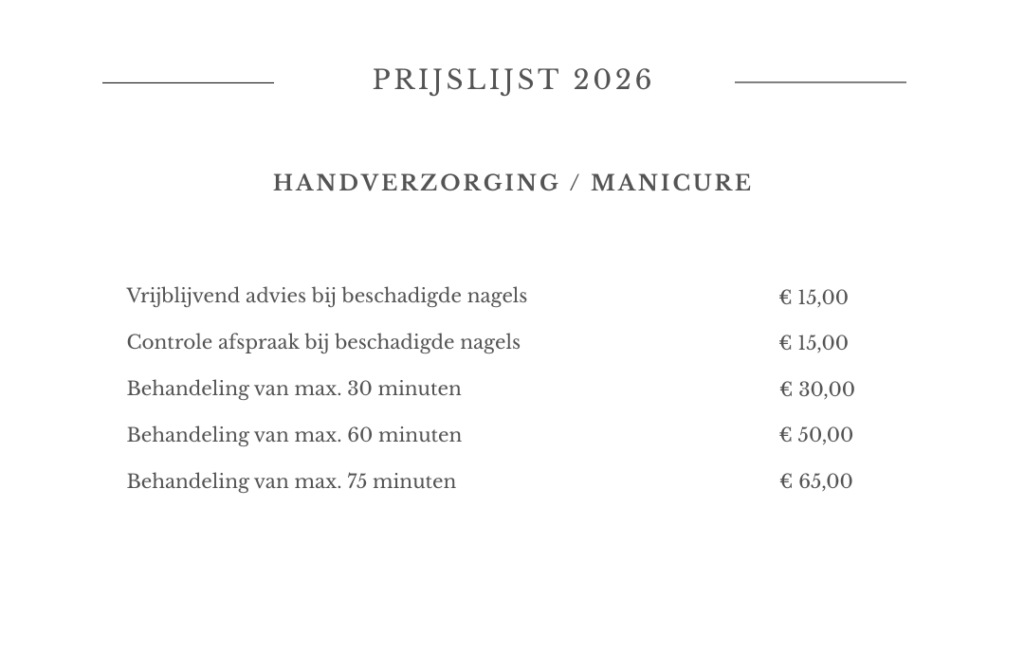 Prijslijst